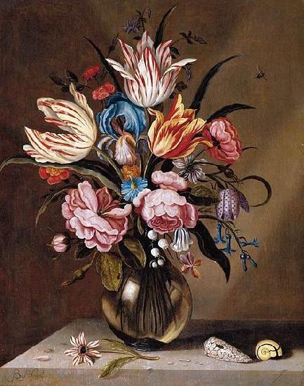 Abraham Bosschaert Flowers in a Glass Vase oil painting image